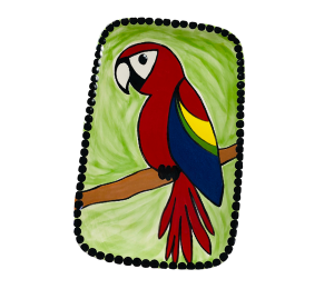 Carmel Scarlet Macaw Plate