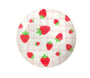 Carmel Strawberry Plaid Plate
